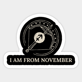 Born in November – Sagittarius Zodiac Design Sticker